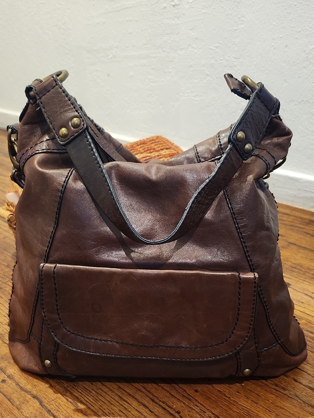 Fossil Brown Leather Hobo Bag
